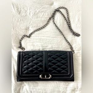 Rebecca Minkoff Black Quilted Purse Crossbody with Removable Chain